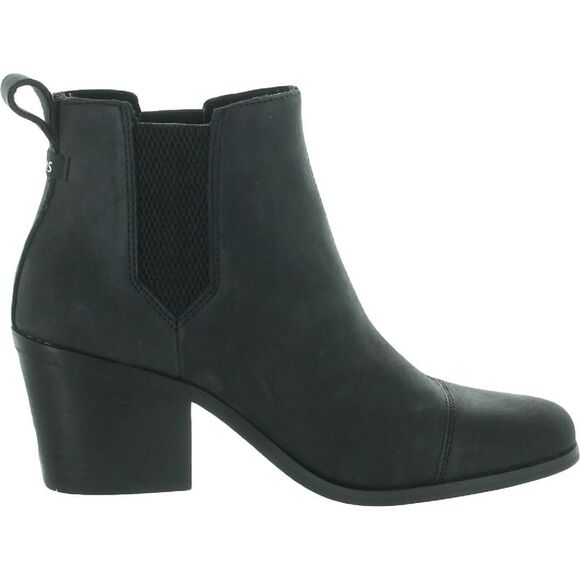 Toms Womens Everly Black Nubuck Pull On Round Toe Ankle Boots Shoes New - Picture 2 of 3